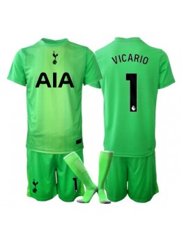 Billige Tottenham Hotspur Guglielmo Vicario #1 Keeper Hjemmedraktsett Barn 2025-26 Kortermet (+ Korte bukser)